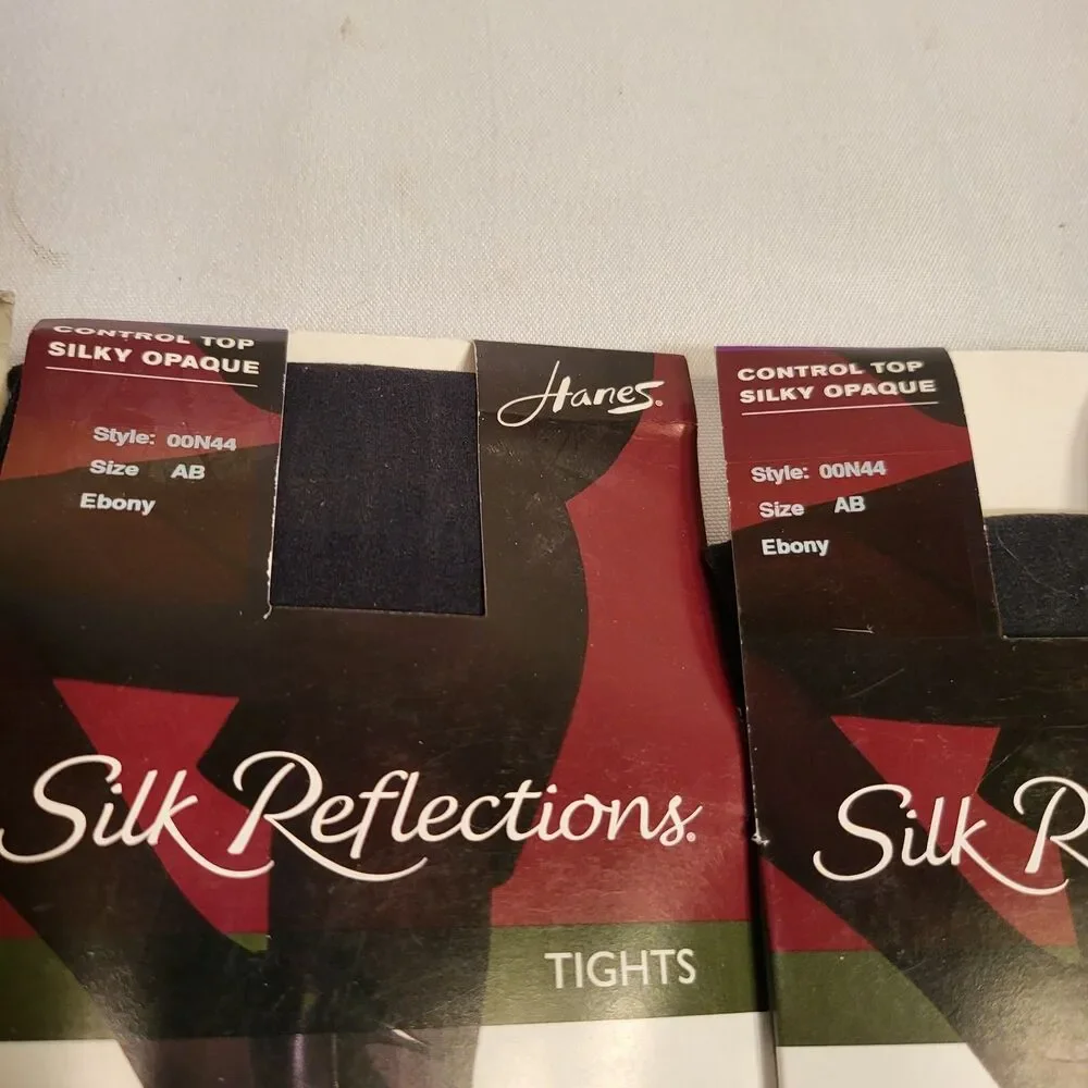 (3) Tights Hanes Silk Reflections Control Top Size AB Mink/Ebony 00N44